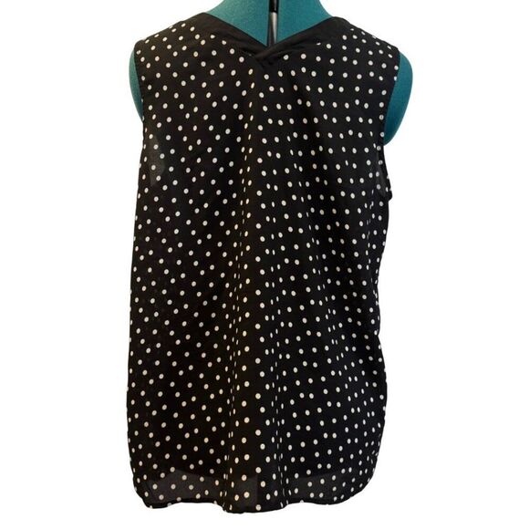Maurices Polka Dot Tank Top - Size Large, Black/White - Picture 2 of 6